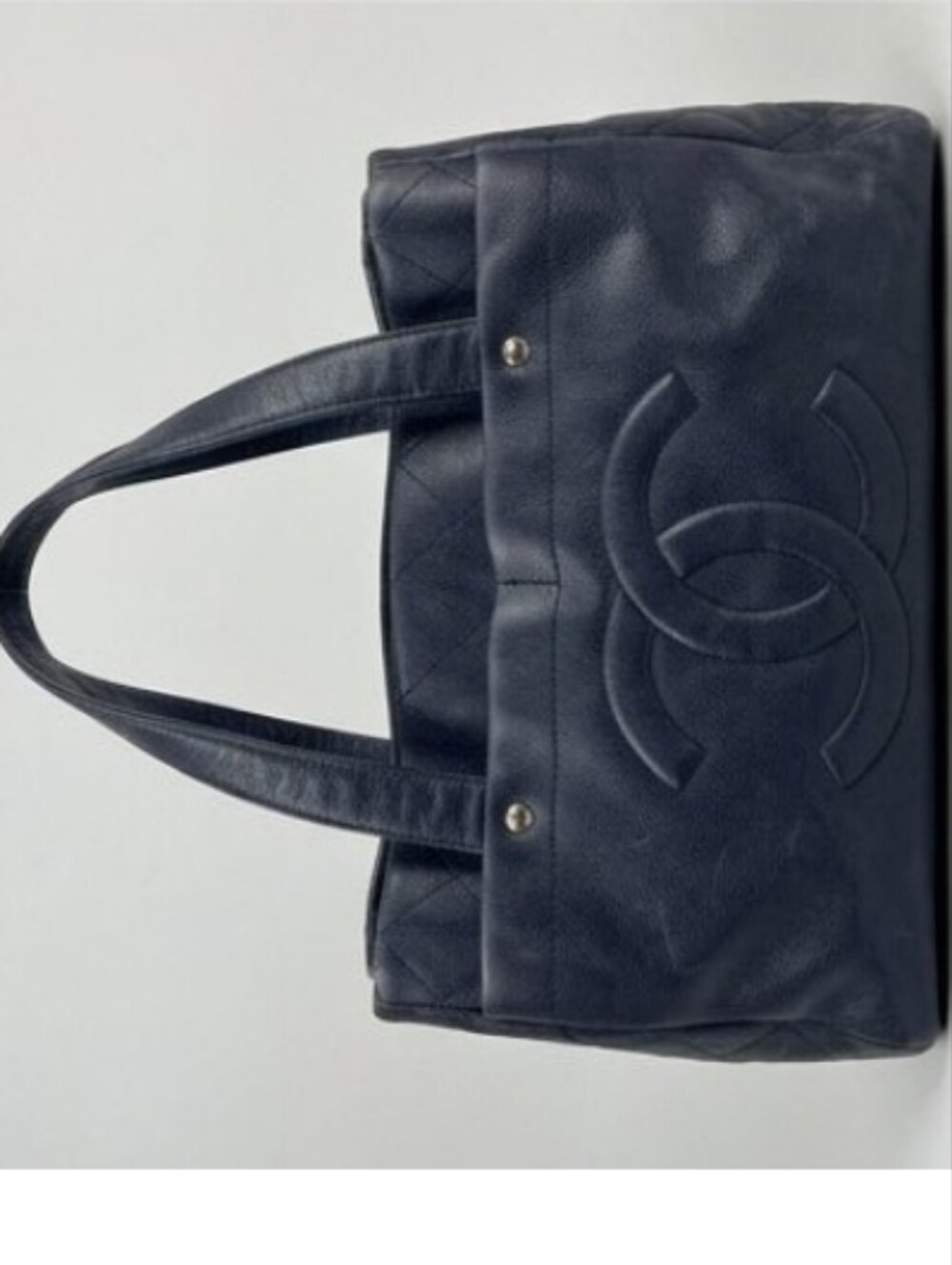 Chanel Ultimate Executive Caviar Tote Bag Cerf Navy Blue CC Jumbo - Picture 5 of 15